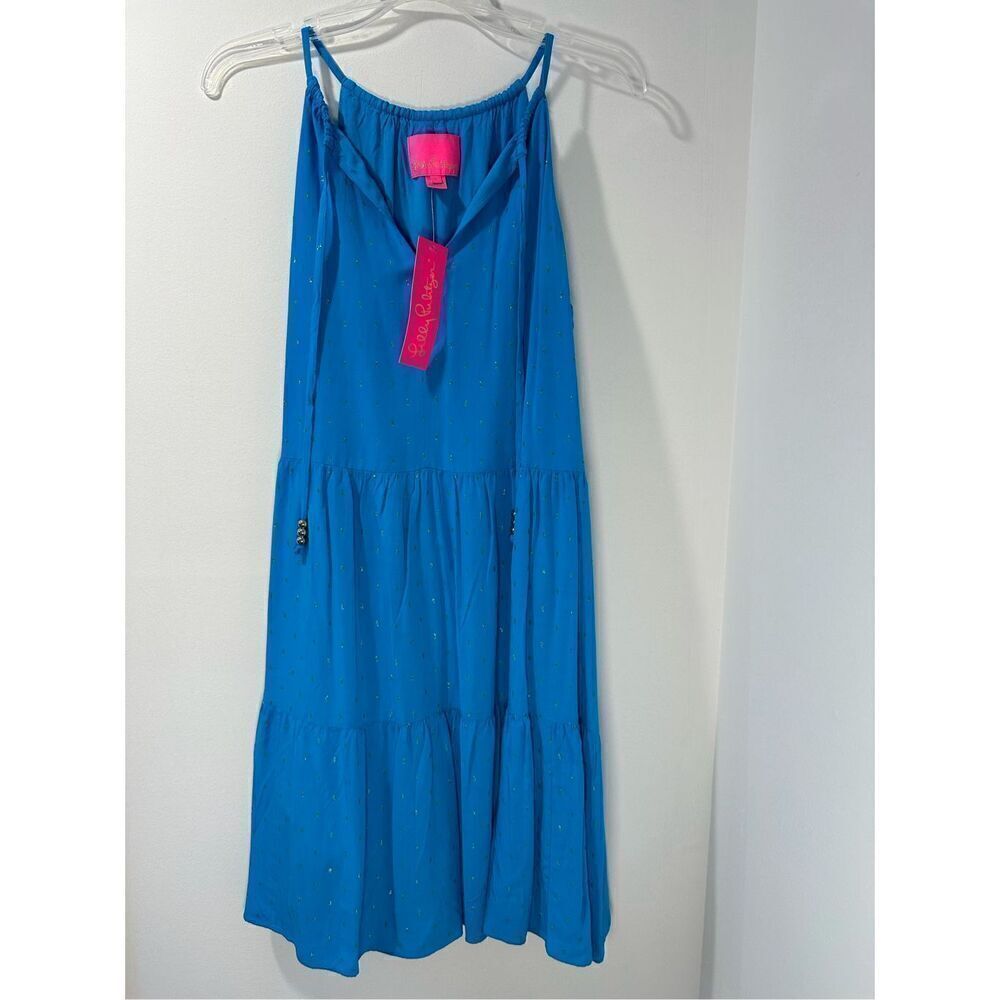 Lilly Pulitzer turquoise Litia halter dress w/pockets size S NWT #38-1666